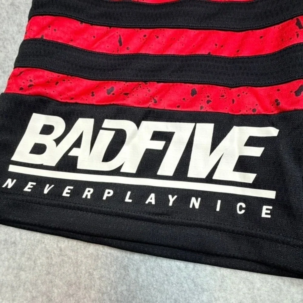 Li-Ning Badfive Mens Basketball Shorts Red Black Splatter Skeleton Rare Size M